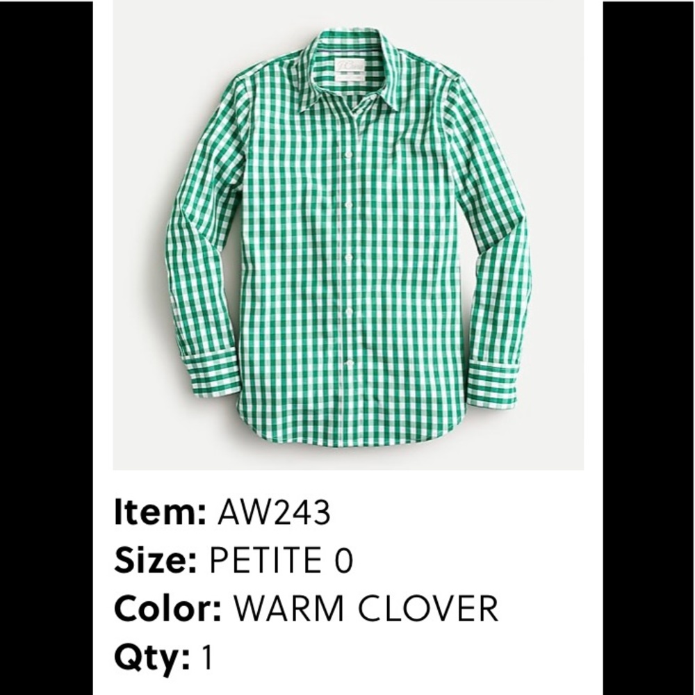 J.Crew Reimagined 0 Petite slim-fit stretch cotton
poplin shirt in gingham